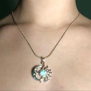 Moon and sun necklace
